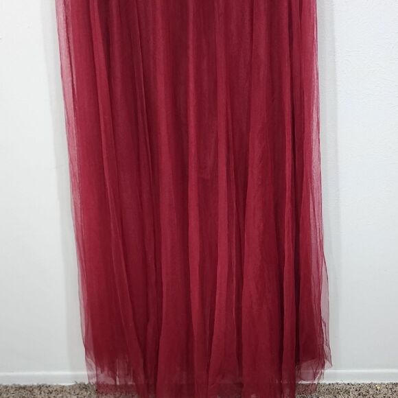 Ever Pretty Deep Red Maxi Gown with Puff Sleeves and Scoop Neck Size XL NWT - Picture 3 of 10